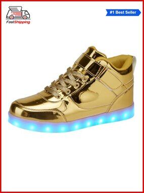 LED Light Up High Top Sneakers USB Rechargeable Glowing